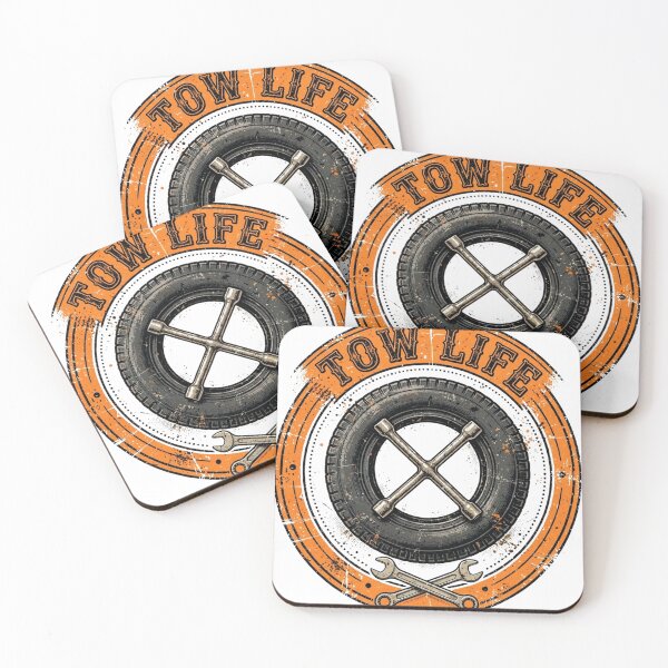 Item preview, Tow Life Tire And Cross Wrench Vintage Mechanic Badge designed and sold by Tow Life Co.