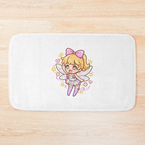 Item preview, Cute Pastel Chibi Fairy Girl with Rainbow Wings and Pink Bow Kawaii Art designed and sold by mumeaw.
