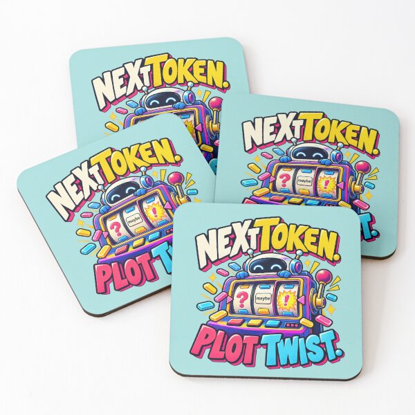 Item preview, Next Token Plot Twist - Funny AI Slot Machine Humor designed and sold by Ink and Wink.
