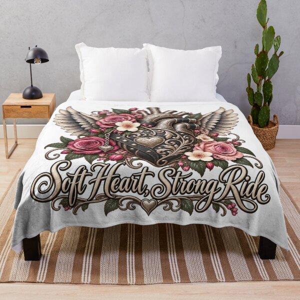 Item preview, Soft Heart Strong Ride Floral Biker designed and sold by J-CCreations.