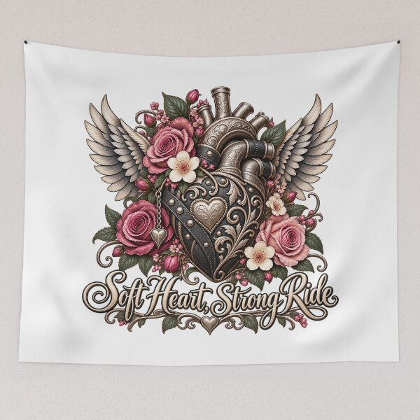 Item preview, Soft Heart Strong Ride Floral Biker designed and sold by J-CCreations.