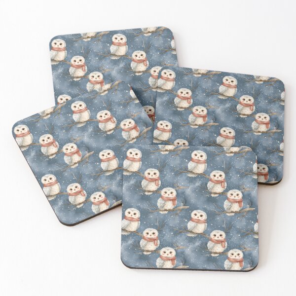 Item preview, Cozy Watercolor Snowy Owl Winter Scarf Pattern designed and sold by NicolasGlowArt.