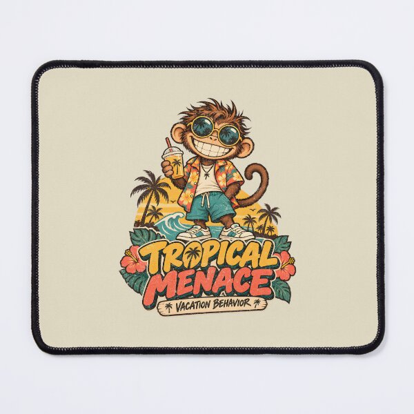 Item preview, Tropical Menace – Funny Vacation Monkey designed and sold by AwesomeBeyondLimits.