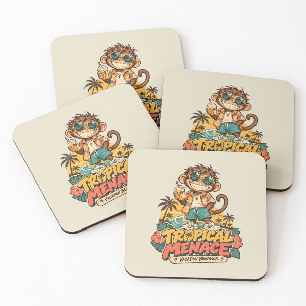 Item preview, Tropical Menace – Funny Vacation Monkey designed and sold by AwesomeBeyondLimits.