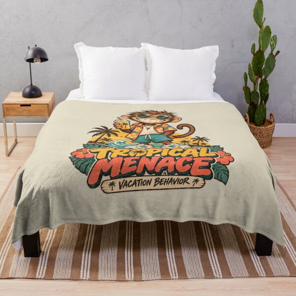 Item preview, Tropical Menace – Funny Vacation Monkey designed and sold by AwesomeBeyondLimits.