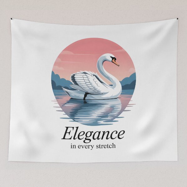 Item preview, Elegance In Every Stretch Swan Yoga Sunset Vector designed and sold by 108stillness.