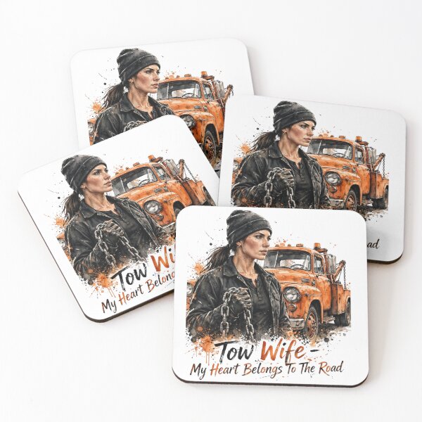 Item preview, Tow Wife My Heart Belongs To The Road Vintage Orange Tow Truck Chain Art designed and sold by Tow Life Co.