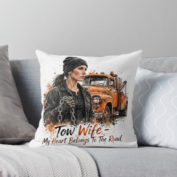 Item preview, Tow Wife My Heart Belongs To The Road Vintage Orange Tow Truck Chain Art designed and sold by Tow Life Co.