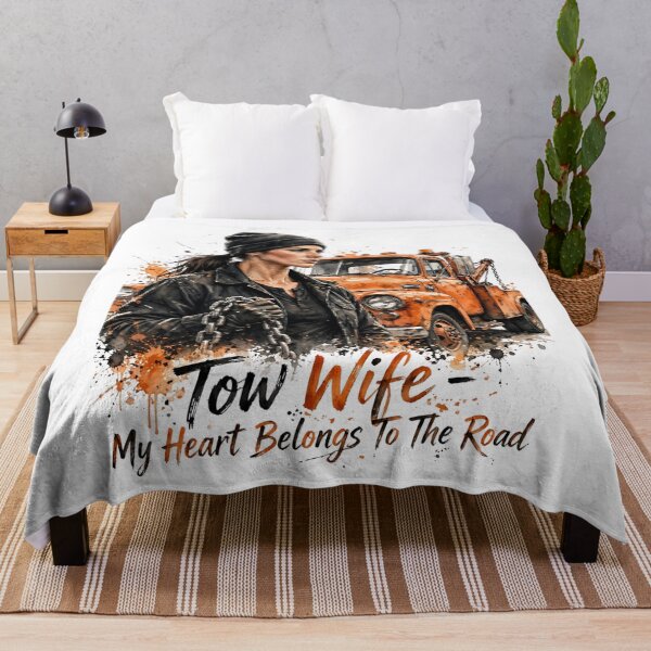 Item preview, Tow Wife My Heart Belongs To The Road Vintage Orange Tow Truck Chain Art designed and sold by Tow Life Co.