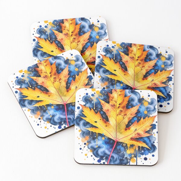 Item preview, Autumn Maple Leaf Watercolor – Colorful Fall Nature Art designed and sold by www.konst.se/rg.