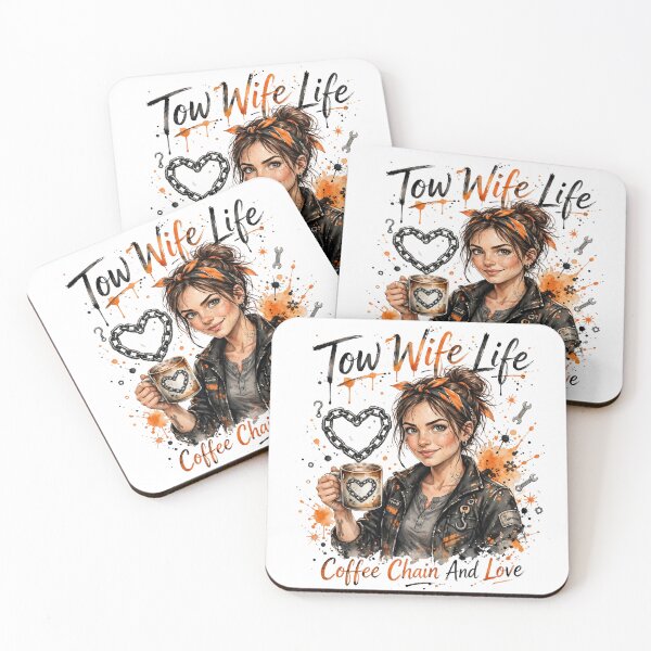 Item preview, Tow Wife Life Coffee Chain And Love Funny Tow Truck Wife Watercolor designed and sold by Tow Life Co.