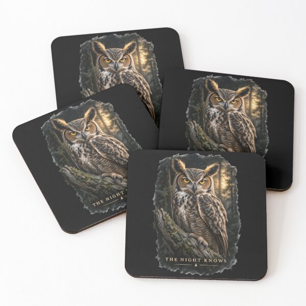 Item preview, The Night Knows – Great Horned Owl Wildlife Art designed and sold by SusanSweetArt.