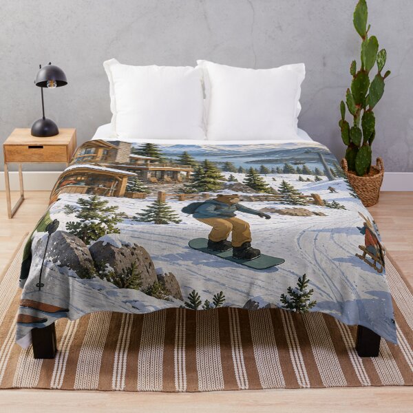 Item preview, Woodland Animals Ski Resort – Cozy Winter Mountain Lodge with Fox, Bear & Bunnies designed and sold by Alaa-love-art.