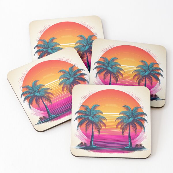 Item preview, Neon Tropical Sunset with Palm Trees designed and sold by ChernivtsiSkoda.