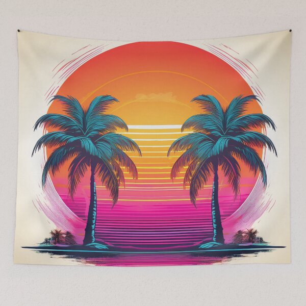 Item preview, Neon Tropical Sunset with Palm Trees designed and sold by ChernivtsiSkoda.