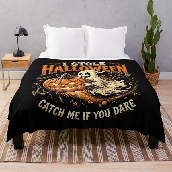 Item preview, I Stole Halloween – Mischievous Ghost with Pumpkin Spooky Design designed and sold by RajDeals.