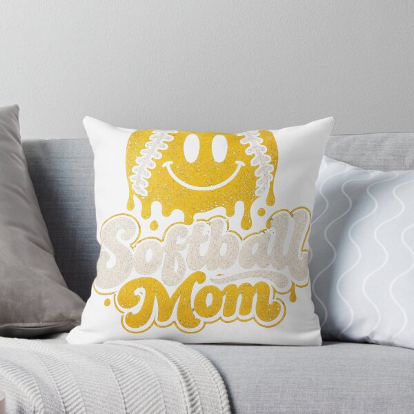 Item preview, Softball Mom — Retro Dripping Softball Smiley Face designed and sold by BlueFernSupply.