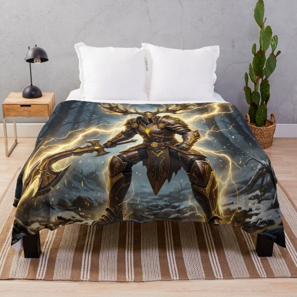 Item preview, Golden Storm Warlord – Epic Dark Fantasy Warrior Art designed and sold by FORYOUOFFICIAL.