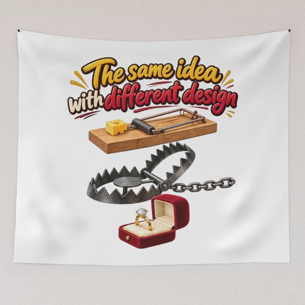 Item preview, The Same Idea With Different Design Marriage Engagement Trap Funny Graphic designed and sold by PunPals-Art.