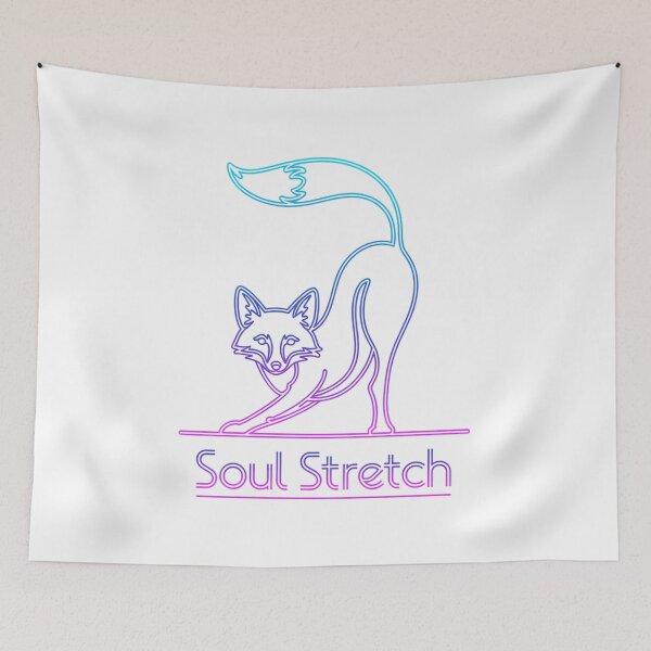 Item preview, Neon Fox Yoga Stretch Zen Gradient Mindfulness Art designed and sold by 108stillness.