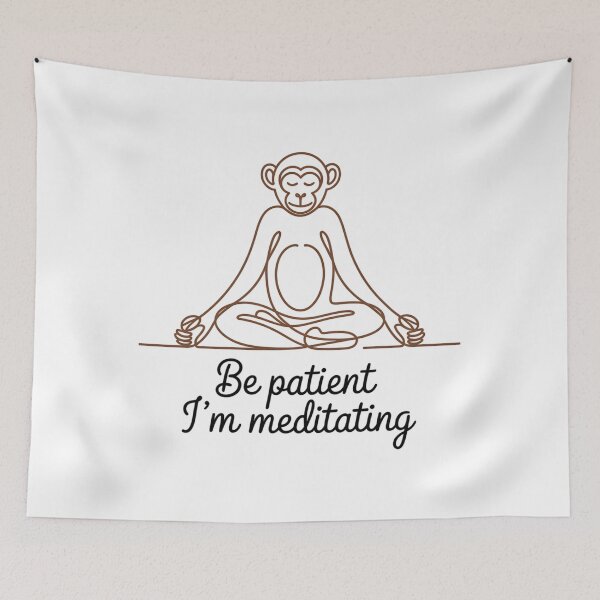 Item preview, Meditating Monkey Monoline Art Zen Yoga Graphic designed and sold by 108stillness.