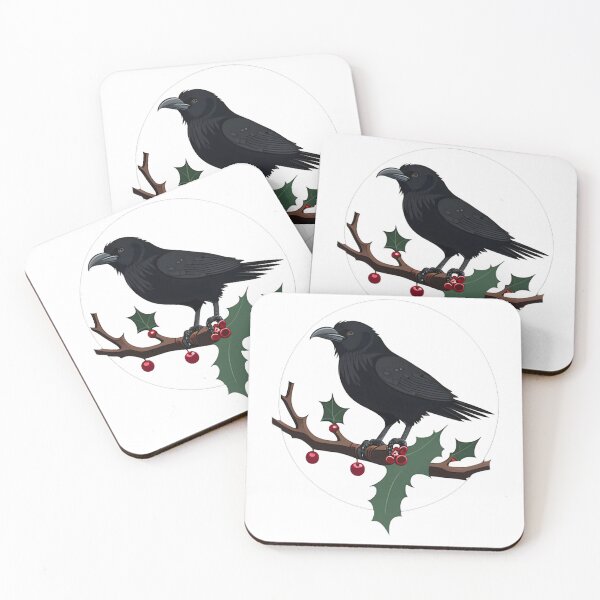 Item preview, Black Crow Christmas Holly designed and sold by For-Cat Studio.