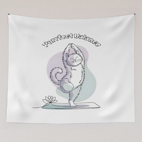 Item preview, Purrfect Balance Cat Tree Pose Yoga Illustration designed and sold by 108stillness.