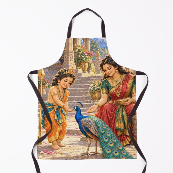 Item preview, Bala Kartikeya y Parvati alimentando a un pavo real — Arte de Murugan designed and sold by Homyar.
