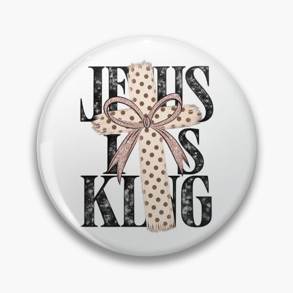 Item preview, Jesus Is King Cross With Pink Coquette Bow Graphic designed and sold by PunPals-Art.