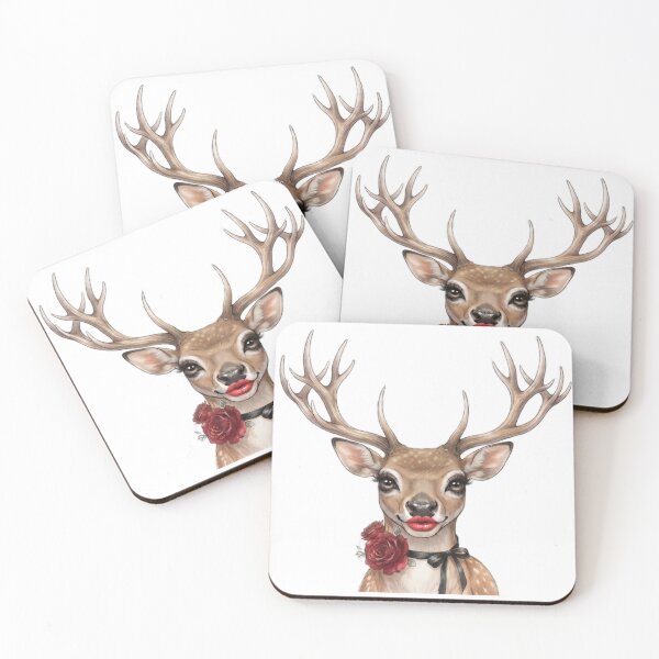 Item preview, Glamorous Deer Portrait Editorial Art designed and sold by MaRCAStro.