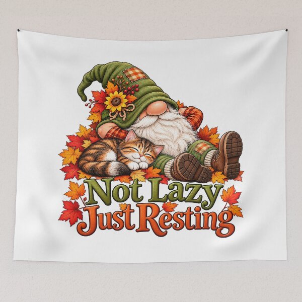 Item preview, Not Lazy Just Resting Autumn Gnome designed and sold by J-CCreations.