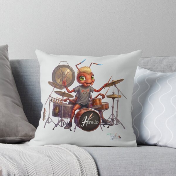 Item preview, MALÚ the Drummer Ant | Funny Rock Band Music Gift designed and sold by HERMIE-design.