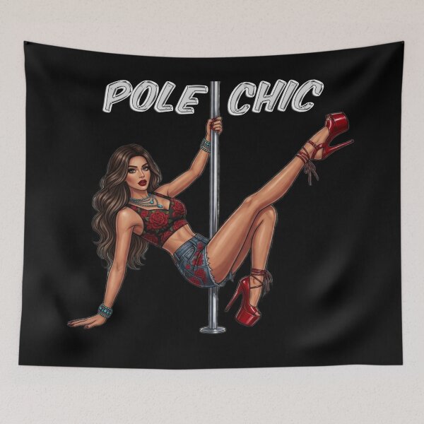 Item preview, Pole Chic Glamorous Dancer In Red Heels And Pole Art designed and sold by MaRCAStro.