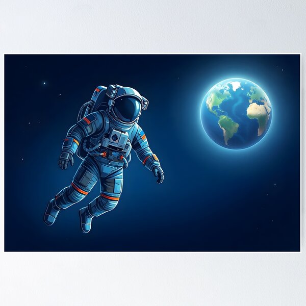 Item preview, Astronaut floating in space with Earth designed and sold by Daniela`s shop.