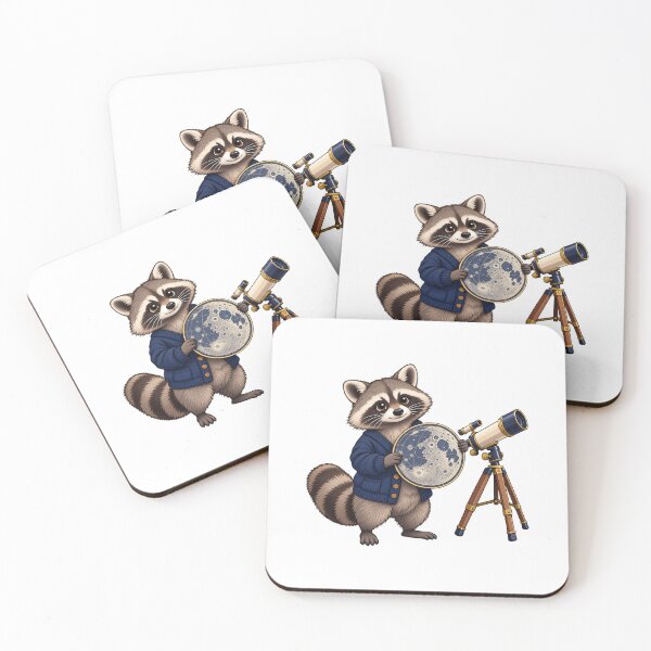 Item preview, Raccoon with a Lunar Map designed and sold by JS Creative Studio.