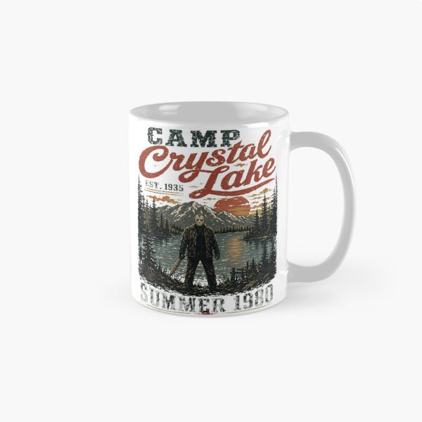 Item preview, Camp Crystal Lake Retro Sunset Jason Horror Graphic designed and sold by AntoniaHarrison.