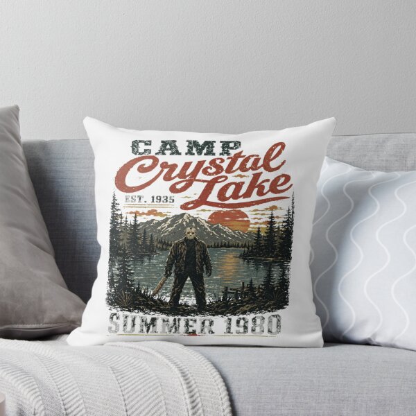 Item preview, Camp Crystal Lake Retro Sunset Jason Horror Graphic designed and sold by AntoniaHarrison.
