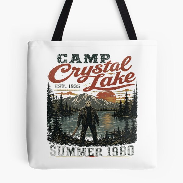 Item preview, Camp Crystal Lake Retro Sunset Jason Horror Graphic designed and sold by AntoniaHarrison.