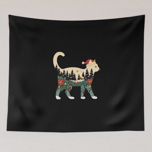 Item preview, Christmas Cat Silhouette Winter Scene designed and sold by dudelinart.