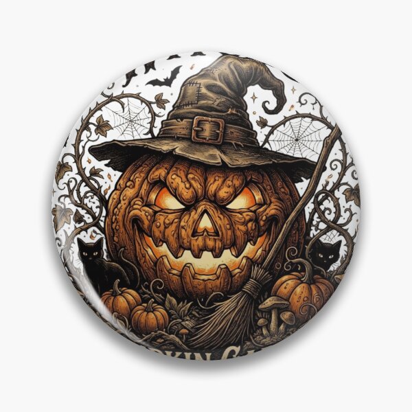 Item preview, Witch's Pumpkin Garden – Gothic Halloween Pumpkin and Black Cat Design designed and sold by RajDeals.