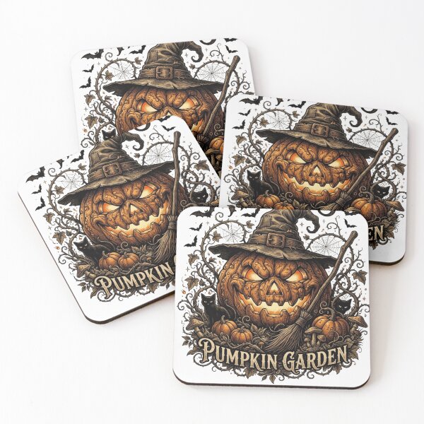 Item preview, Witch's Pumpkin Garden – Gothic Halloween Pumpkin and Black Cat Design designed and sold by RajDeals.