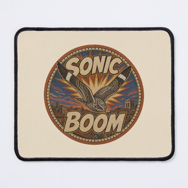 Item preview, Common Nighthawk Sonic Boom Roman Mosaic Diving Bird Art designed and sold by shifumart.