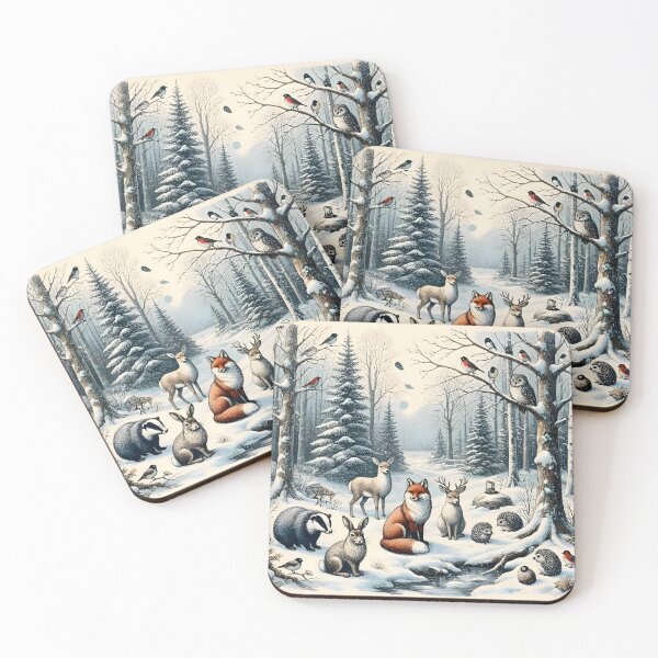 Item preview, Winter Forest Animals in Snow designed and sold by Sybille-Yates.