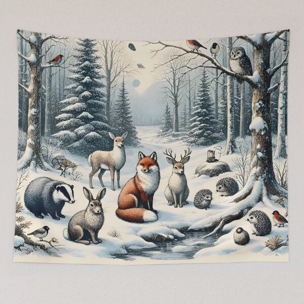 Item preview, Winter Forest Animals in Snow designed and sold by Sybille-Yates.