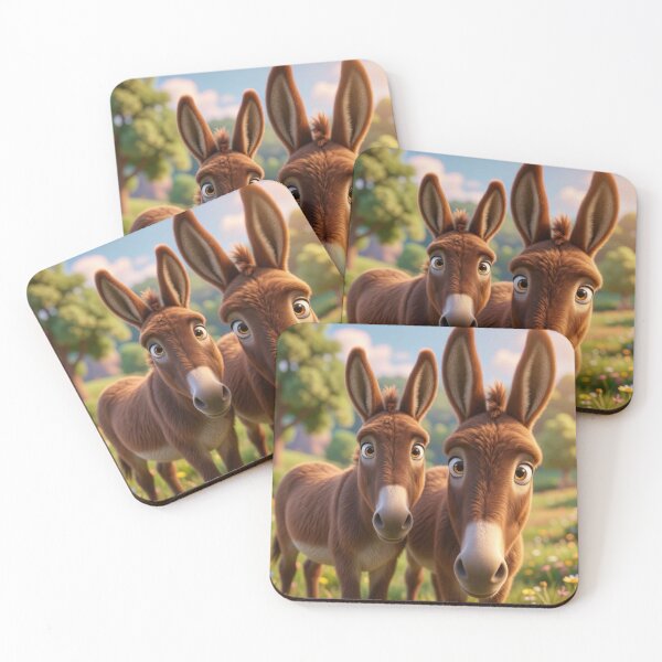 Item preview, Double the Donkey Trouble – Adorable Cartoon Donkeys designed and sold by Kimberly Palmer.