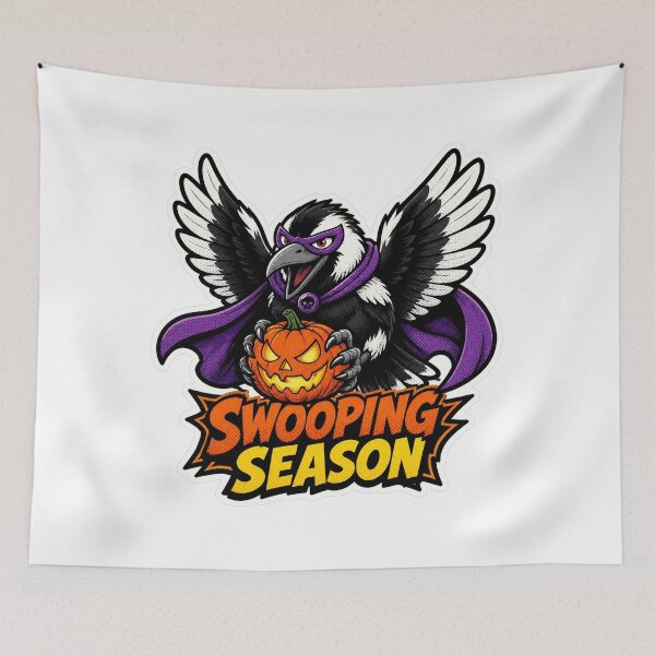 Item preview, Swooping Season Magpie Villain Funny Aussie Halloween Sticker designed and sold by DTSA.