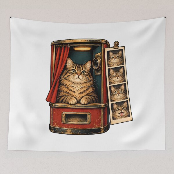 Item preview, Vintage Photo Booth Cat Strip designed and sold by Old's Cool Cat Studio.