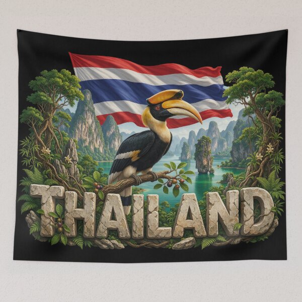 Item preview, Thailand Heritage – Great Hornbill & Khao Sok designed and sold by FlagX.