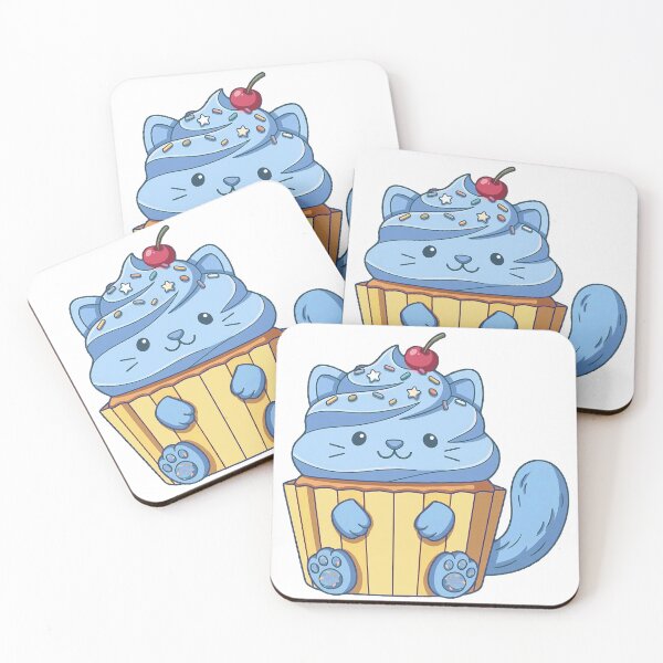Item preview, Cupcake Cat Blue designed and sold by Fishcake: The Shop.