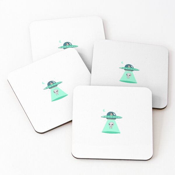 Item preview, Cute Alien Abduction, Kawaii UFO and Cow designed and sold by SleepyAvocadoCo.